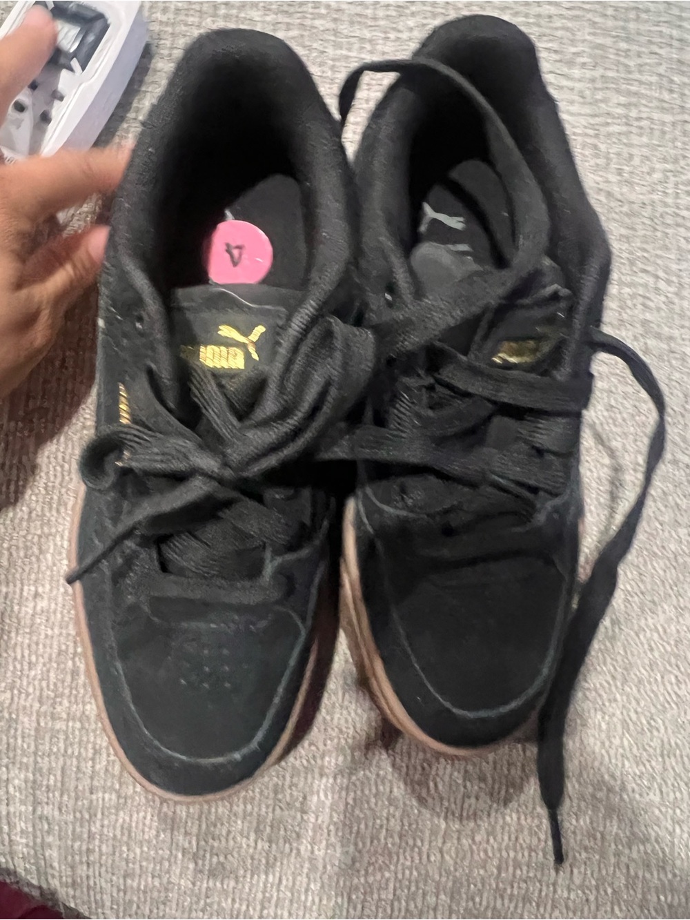Puma Women Black Suede Low-Top Sneakers